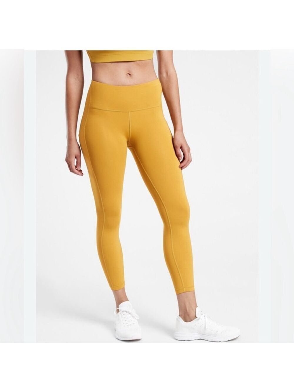Athleta Ultimate Stash Pocket 7/8 Tight size medium yellow